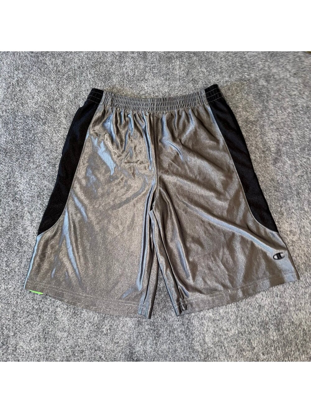 Champion Silver Baggy Dazzle Hoop Shorts Mens SM Vtg y2k 90s Rare